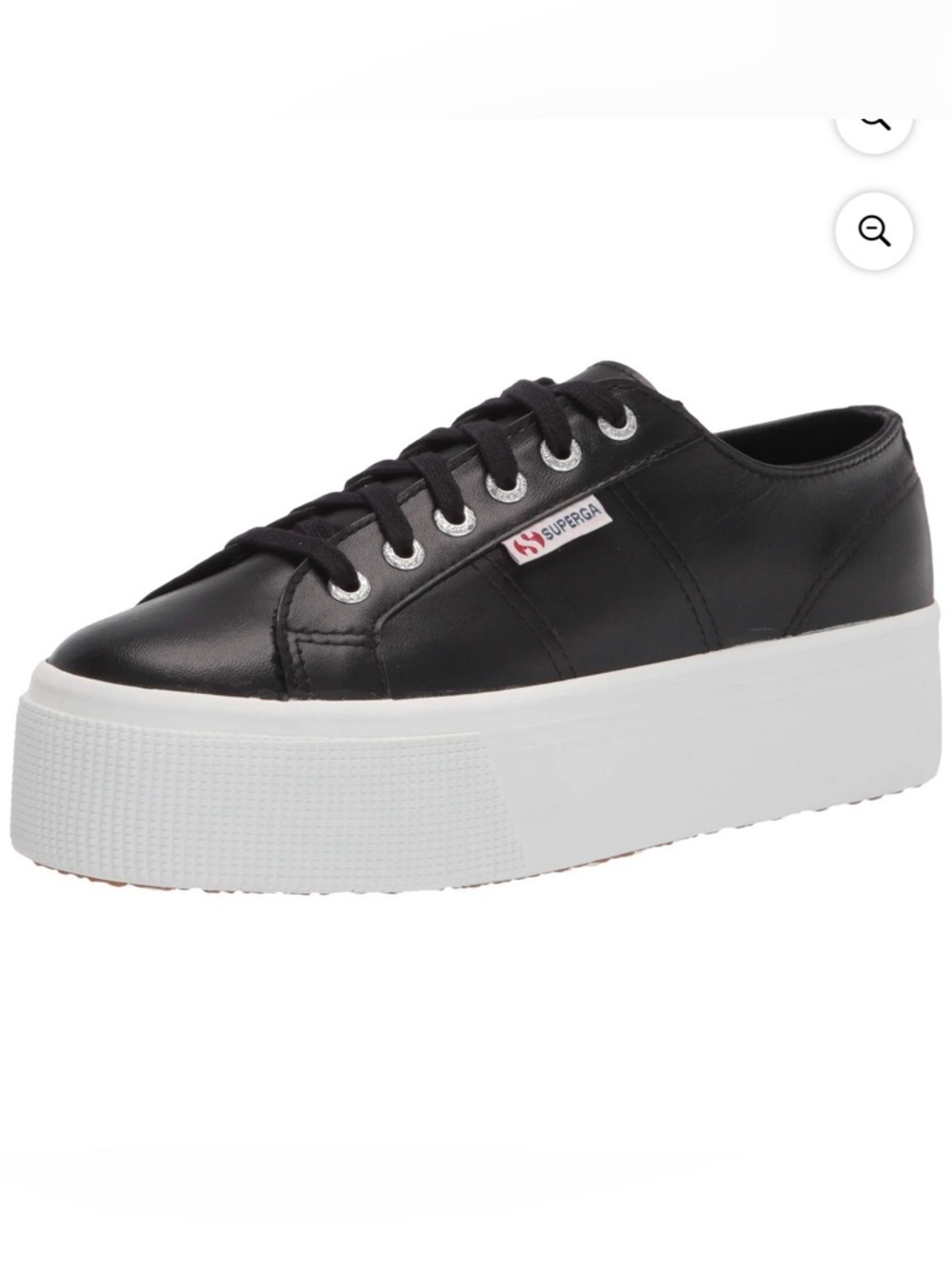 NEW | NIB Superga 2790 Black Nappa Leather Lace Up Platform Sneaker SZ 42 (EURO)